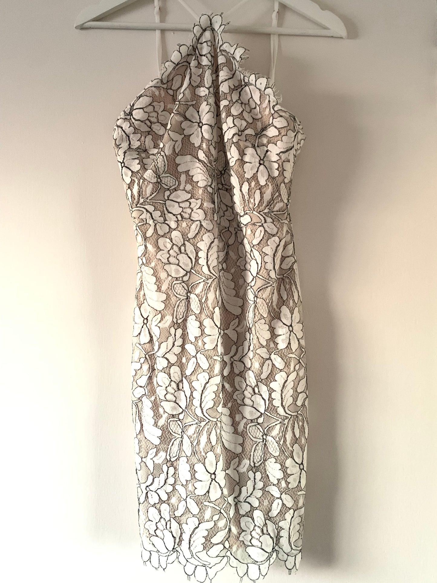 Delicate Darling Beige and Ivory Lace Bodycon Dress