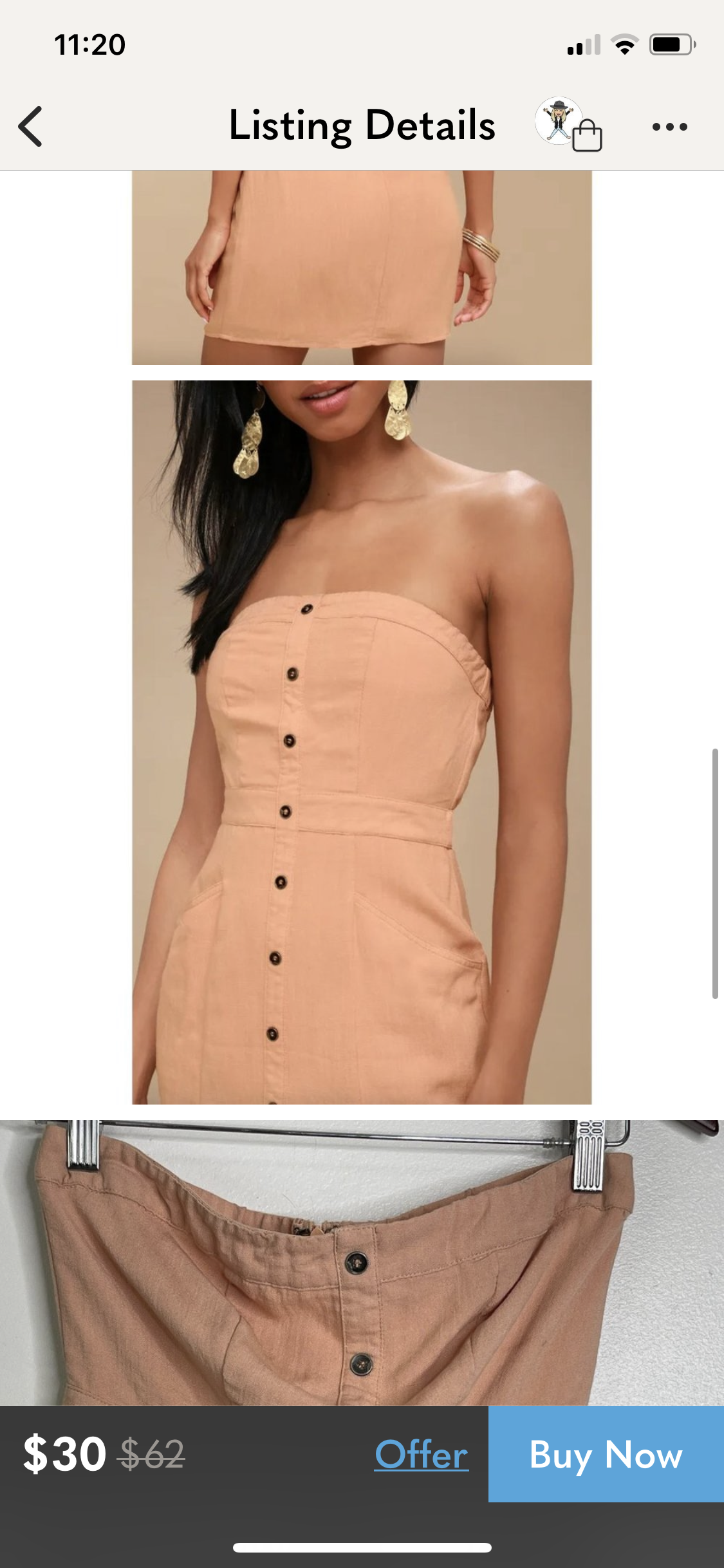 Make You Mine Peach Orange Strapless Mini Dress