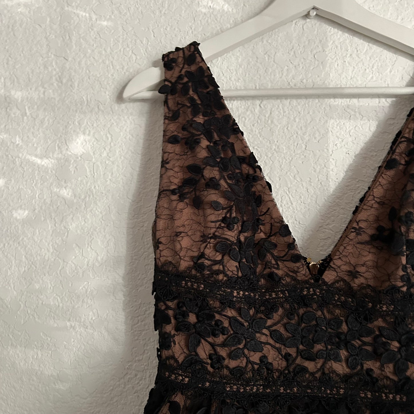 Megan Maxi Dress In Black Lace Tulle