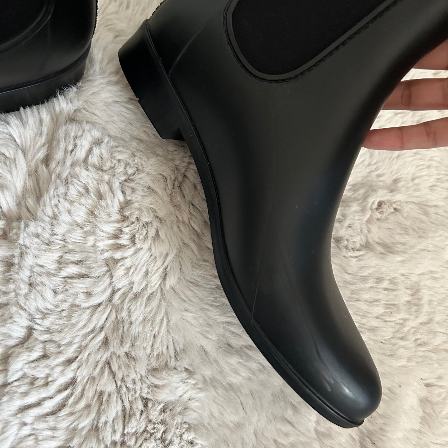 Tinsley Black Chelsea Rain Booties Boots