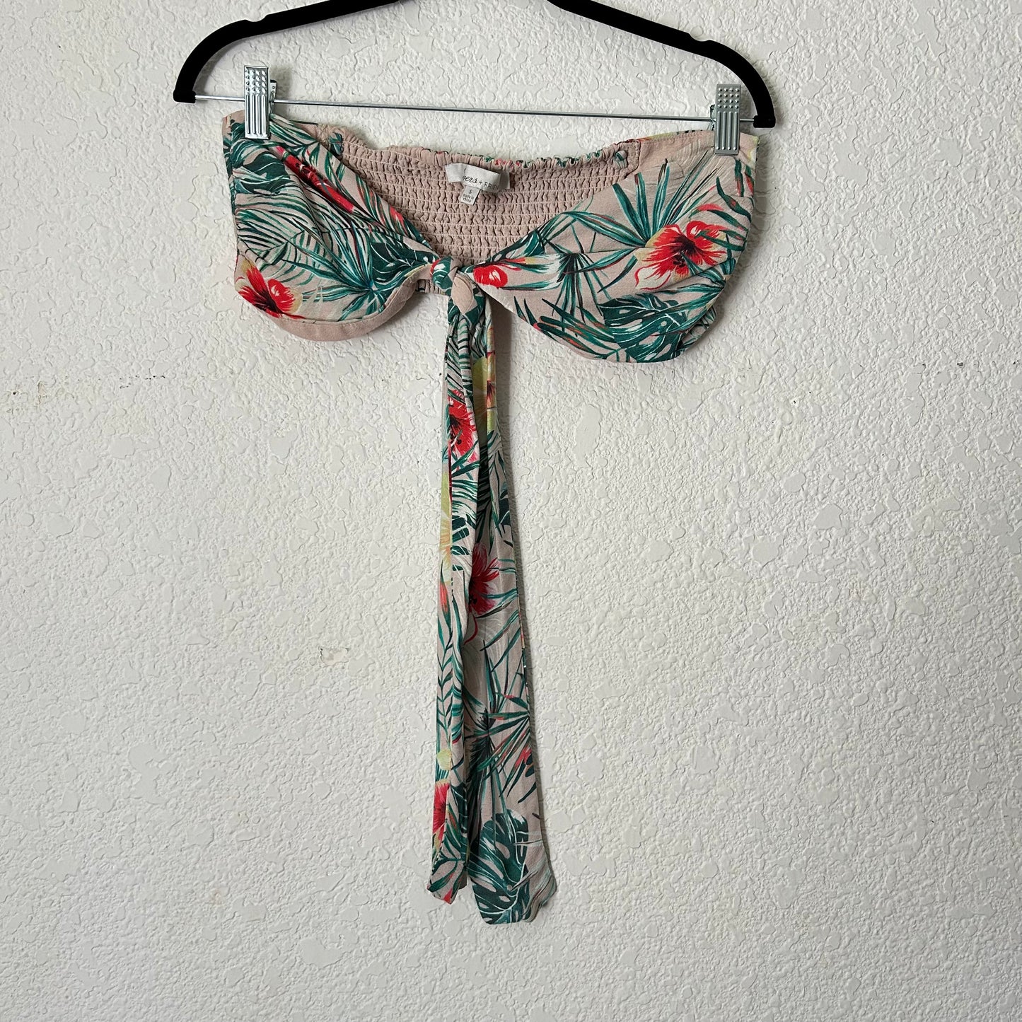 Tropical Floral Front Tie Crop Top