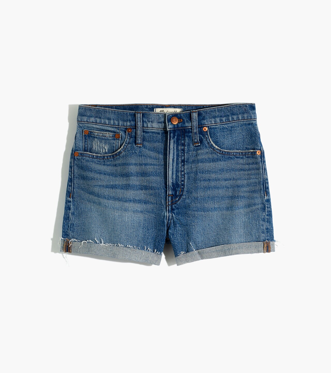 High-Rise Denim Jean Shorts in Malden Wash Size 32