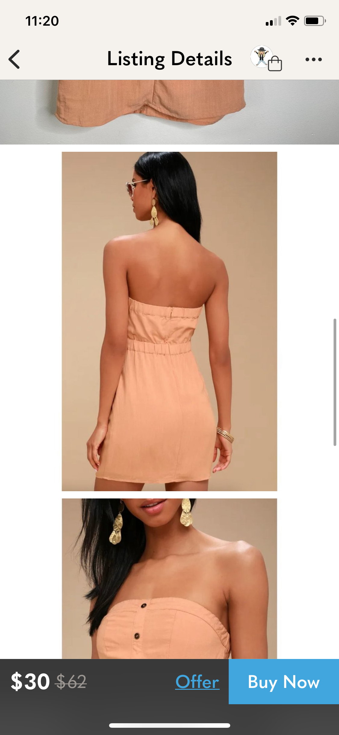 Make You Mine Peach Orange Strapless Mini Dress