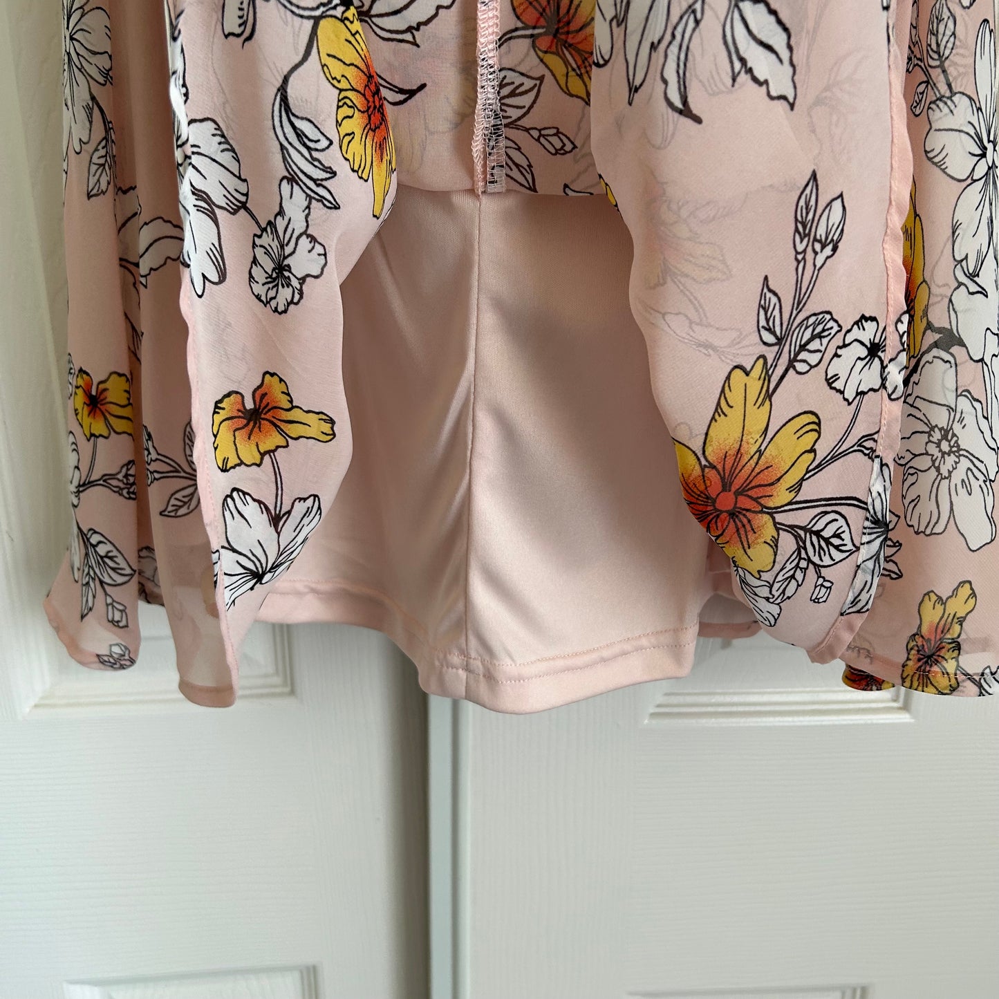 Priscilla Blush Pink Floral Print Tie-Back Skater Dress