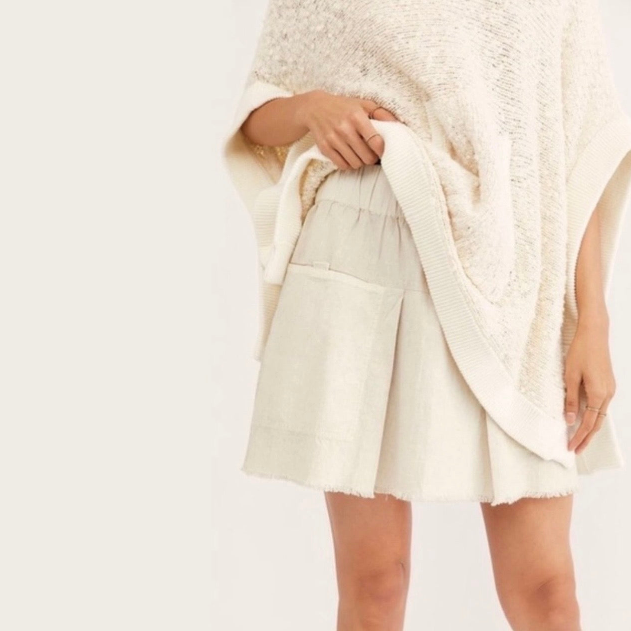 Marisa 100% Cotton Cream Mini Skirt