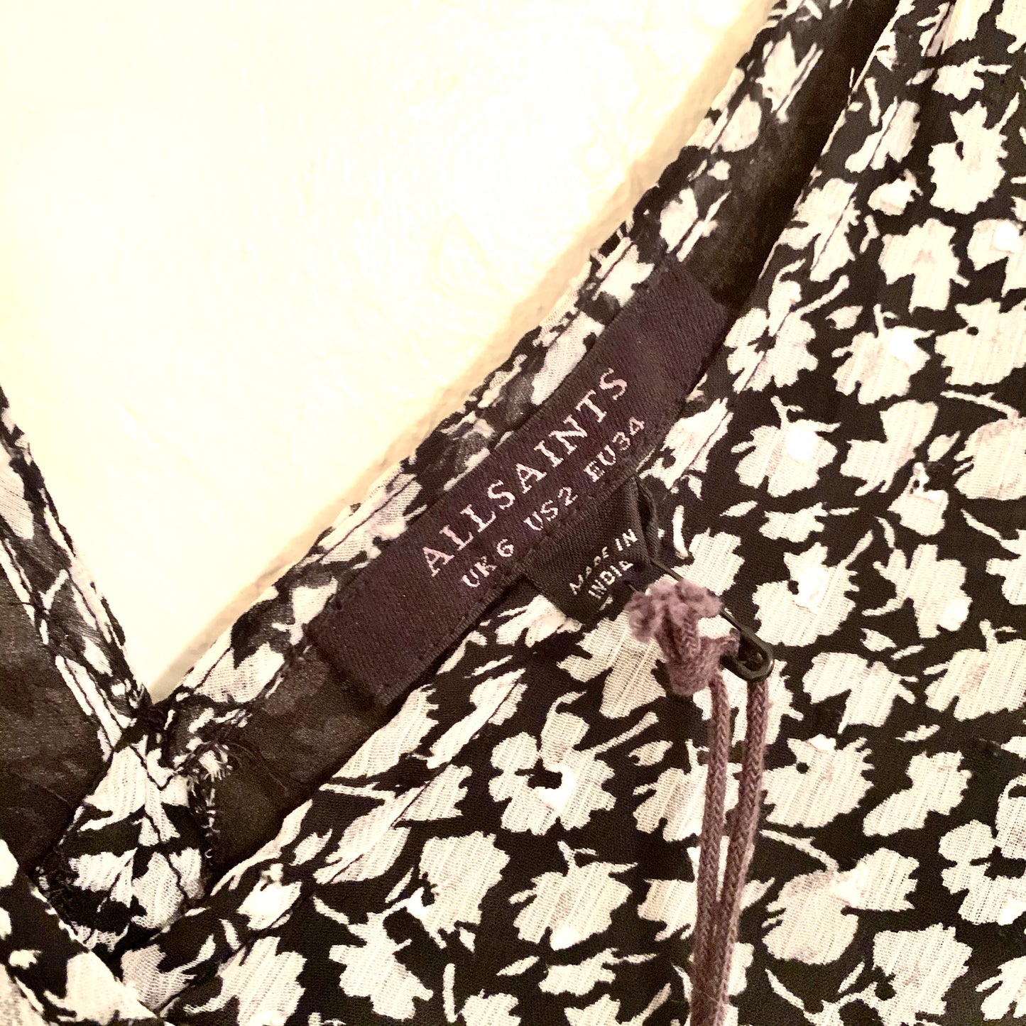 Ivey Dress Floral Mini Dress Black White
