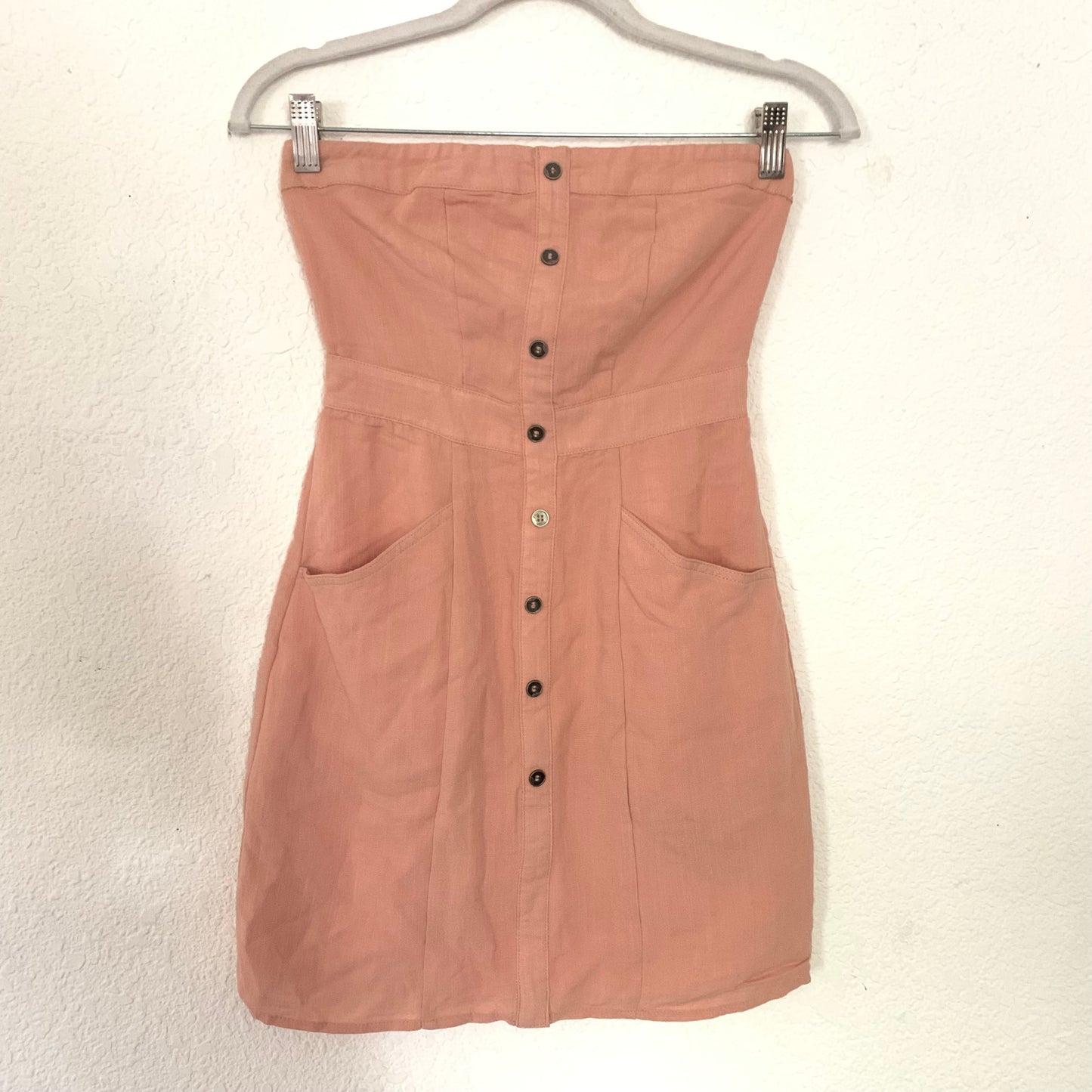 Make You Mine Peach Orange Strapless Mini Dress