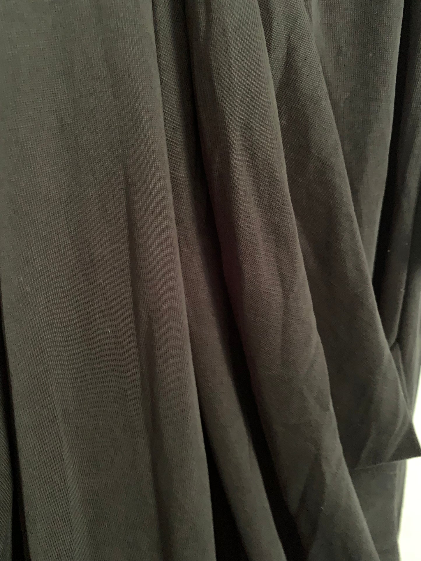 Black Drape Front Midi Dress