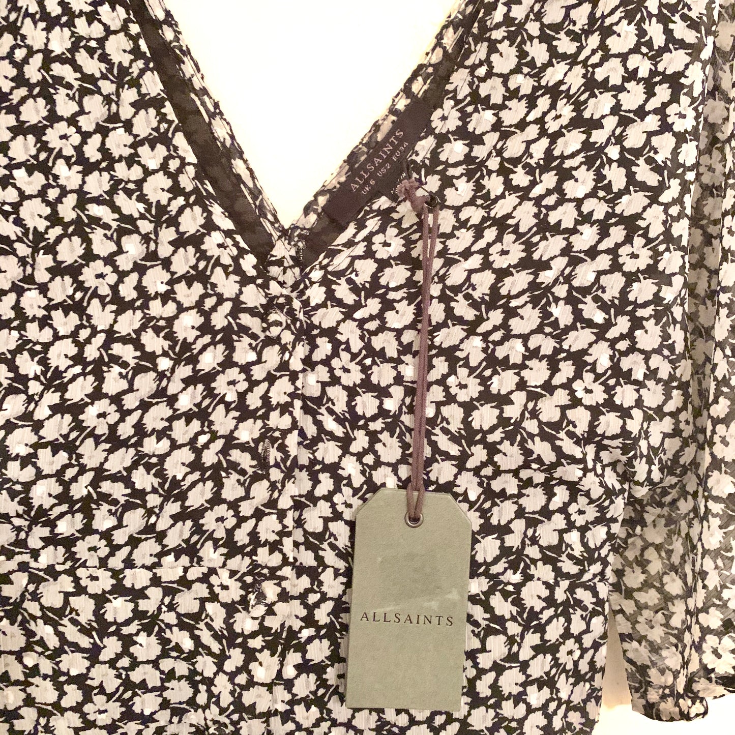 Ivey Dress Floral Mini Dress Black White