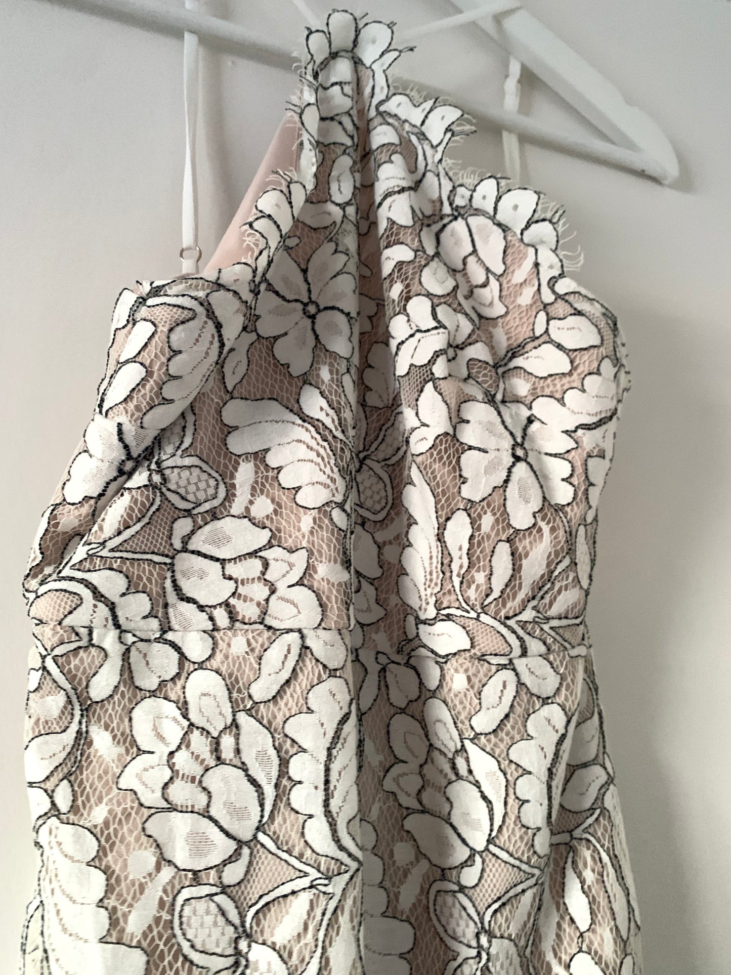 Delicate Darling Beige and Ivory Lace Bodycon Dress