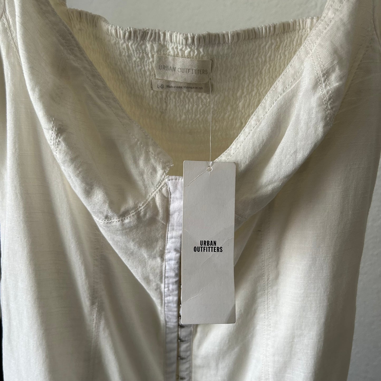 Britney Hook & Eye Mini Dress White Puff Sleeves Ivory Cotton