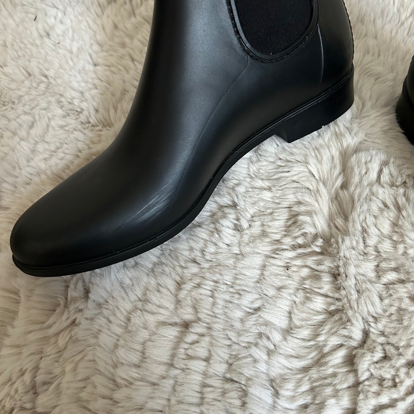 Tinsley Black Chelsea Rain Booties Boots