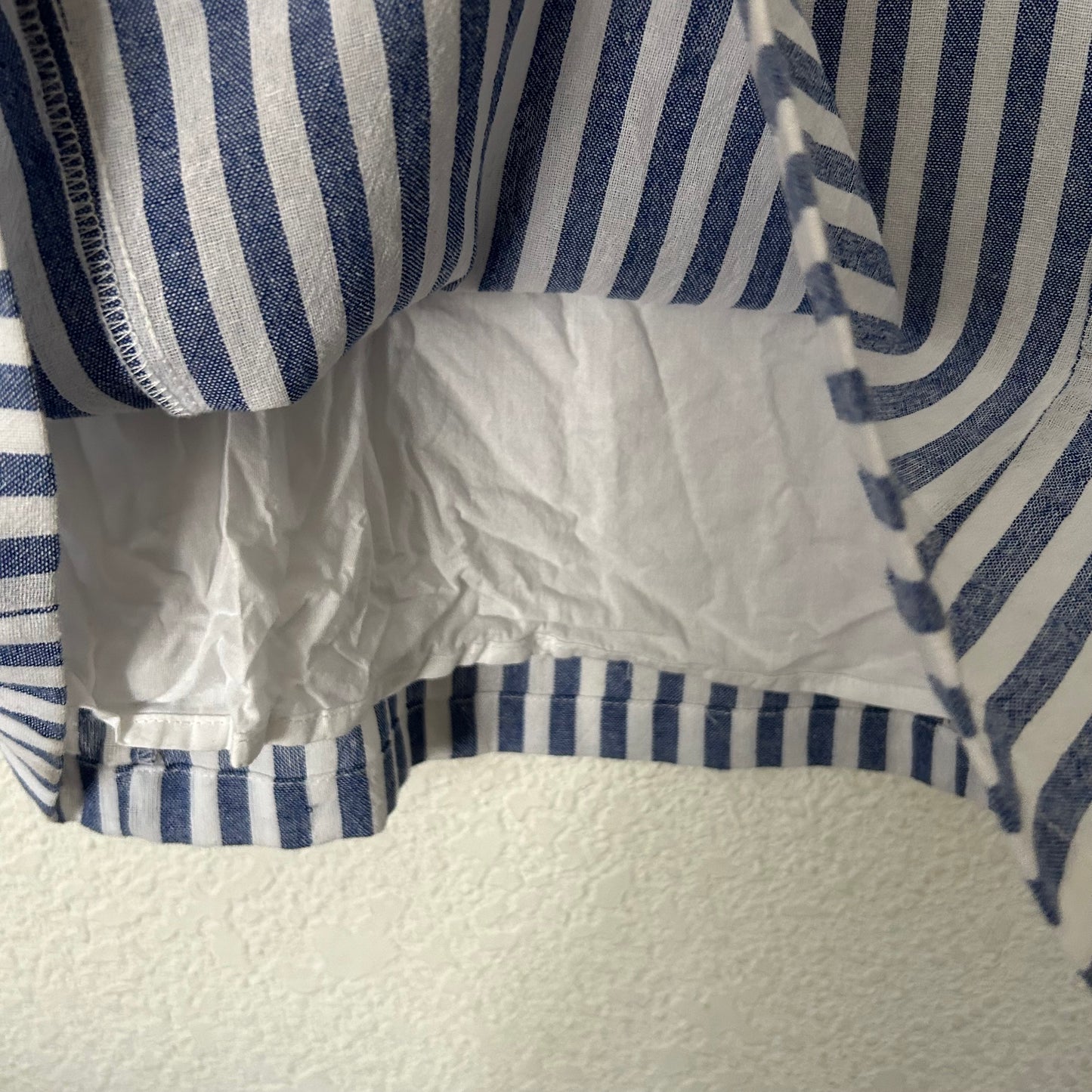 Seaside Skipper Blue Striped Off-the-Shoulder Mini Dress