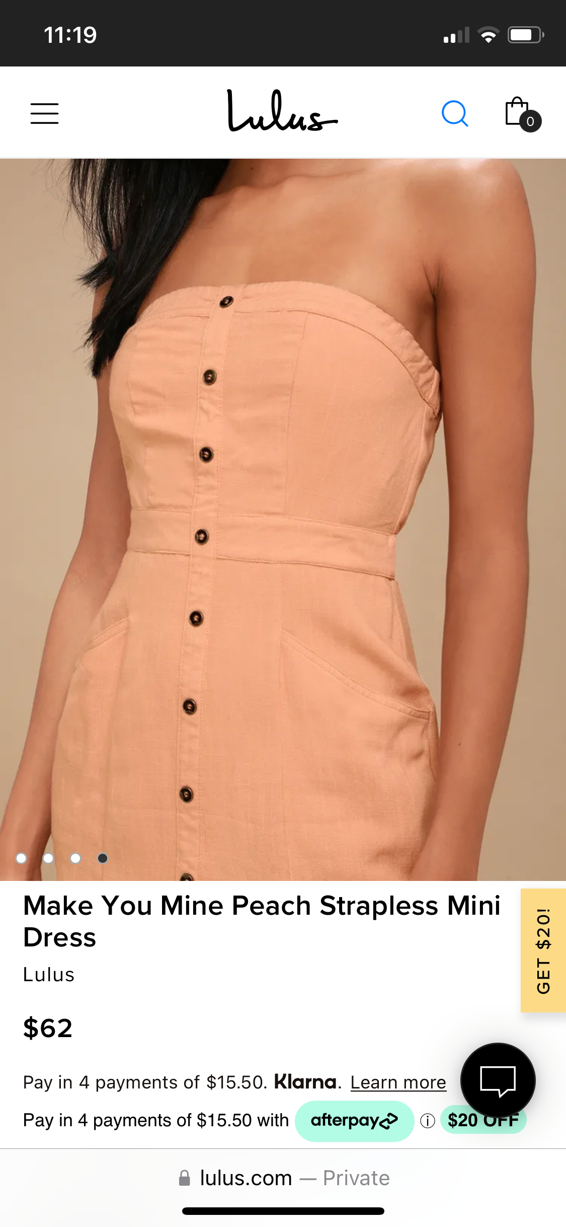 Make You Mine Peach Orange Strapless Mini Dress