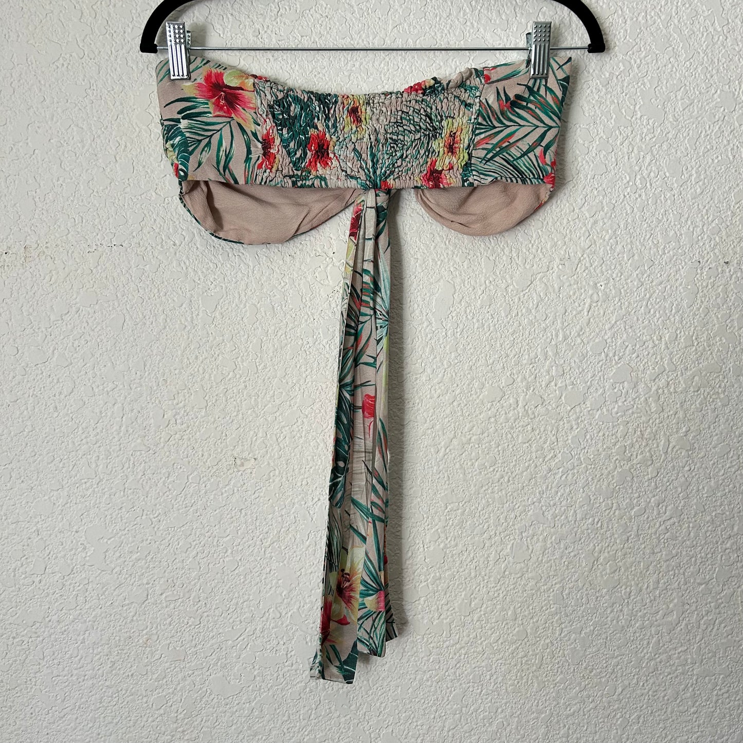 Tropical Floral Front Tie Crop Top