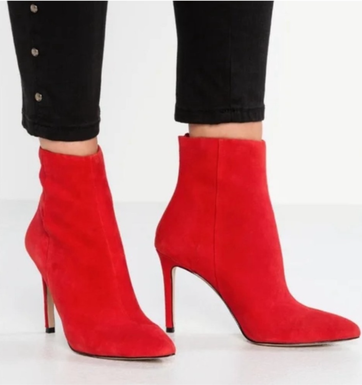 Wagner Stiletto-Heel Booties in Red