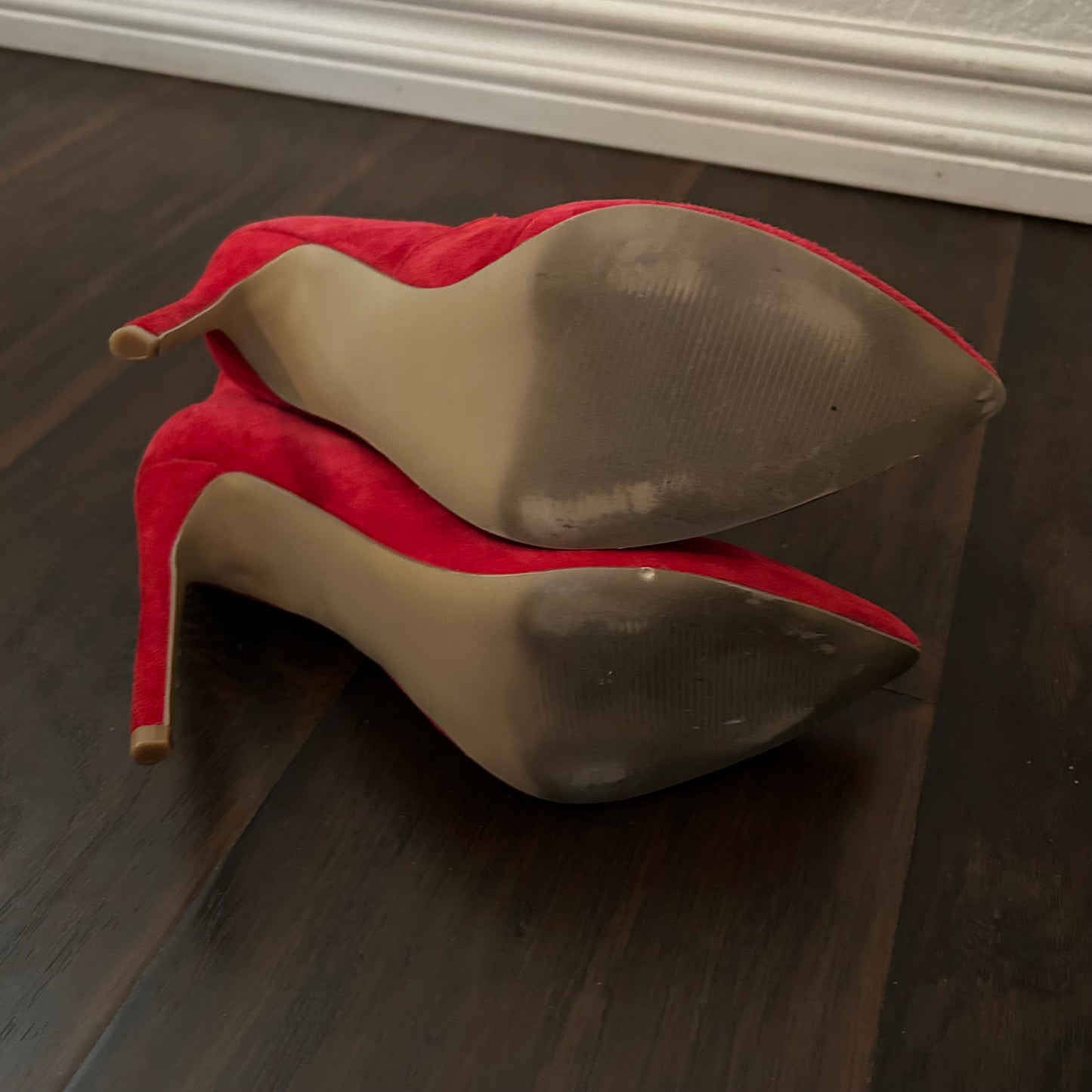 Wagner Stiletto-Heel Booties in Red