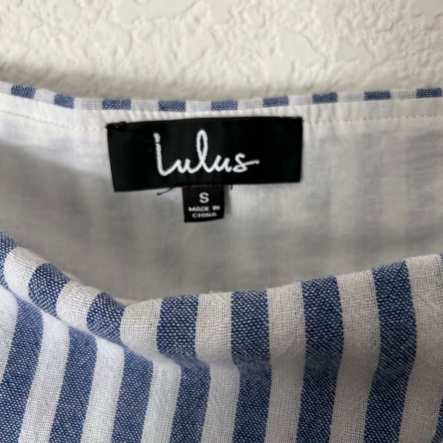 Seaside Skipper Blue Striped Off-the-Shoulder Mini Dress