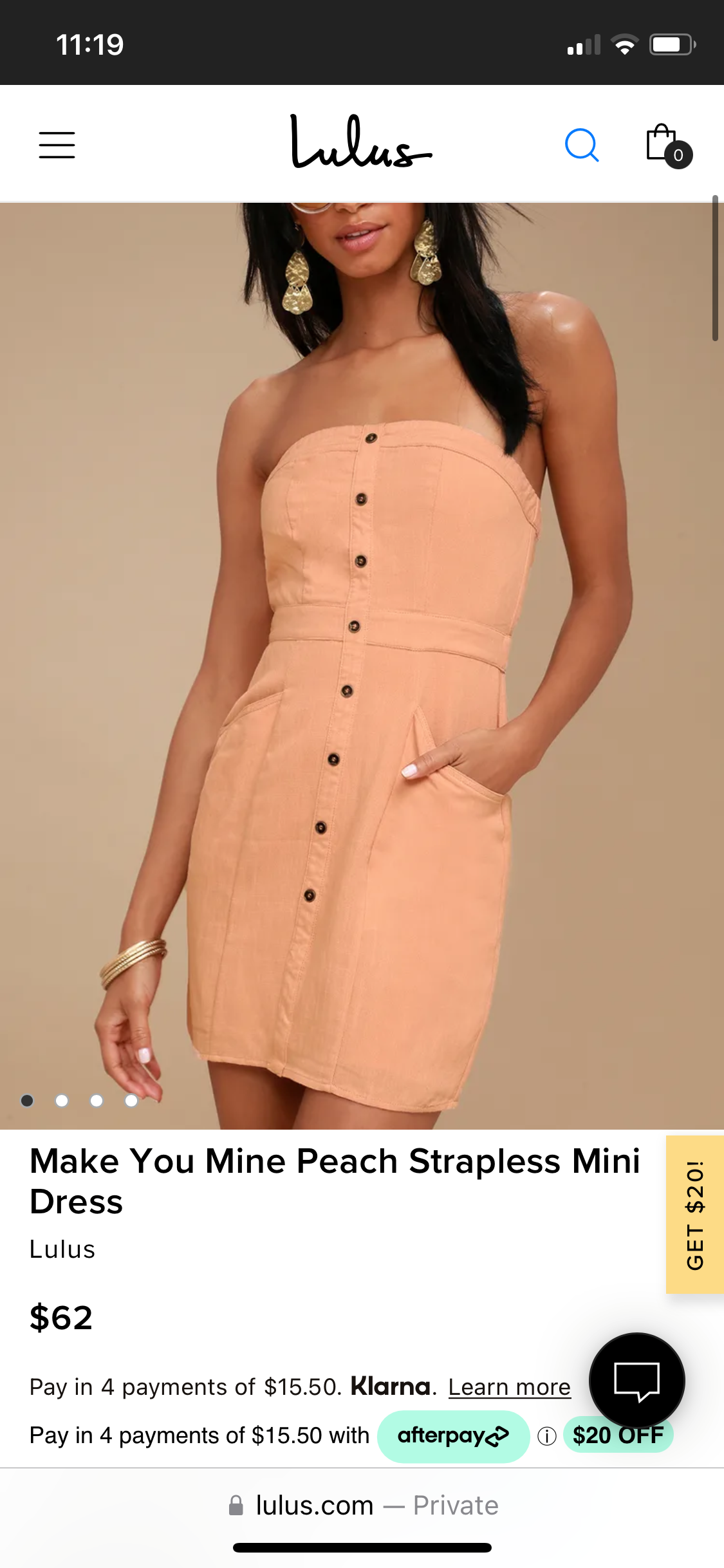 Make You Mine Peach Orange Strapless Mini Dress