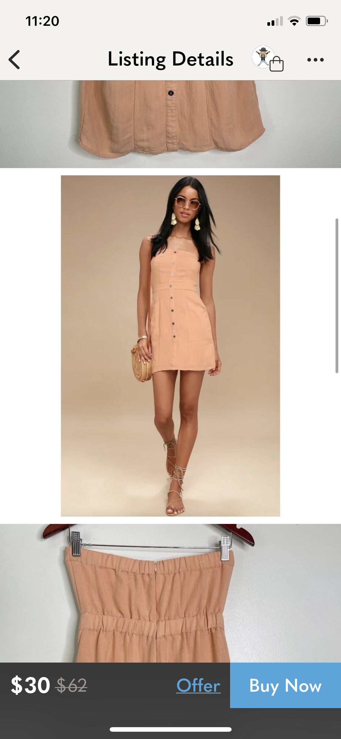 Make You Mine Peach Orange Strapless Mini Dress