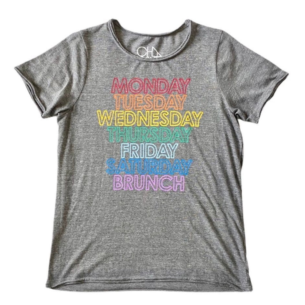 Rainbow Weekdays Brunch Pride Burnout Grey T Shirt