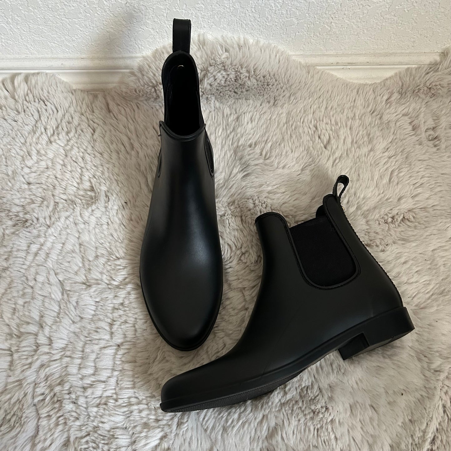 Tinsley Black Chelsea Rain Booties Boots