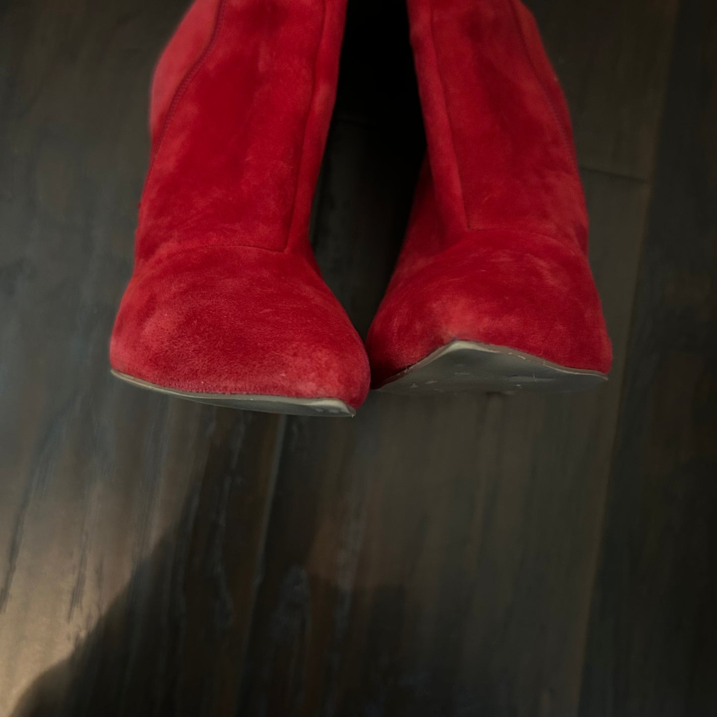 Wagner Stiletto-Heel Booties in Red