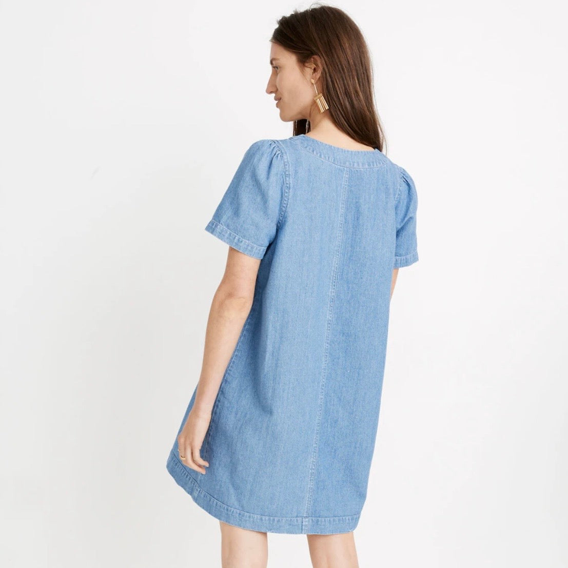 Denim Swing Dress in Newsome Wash Jean Blue