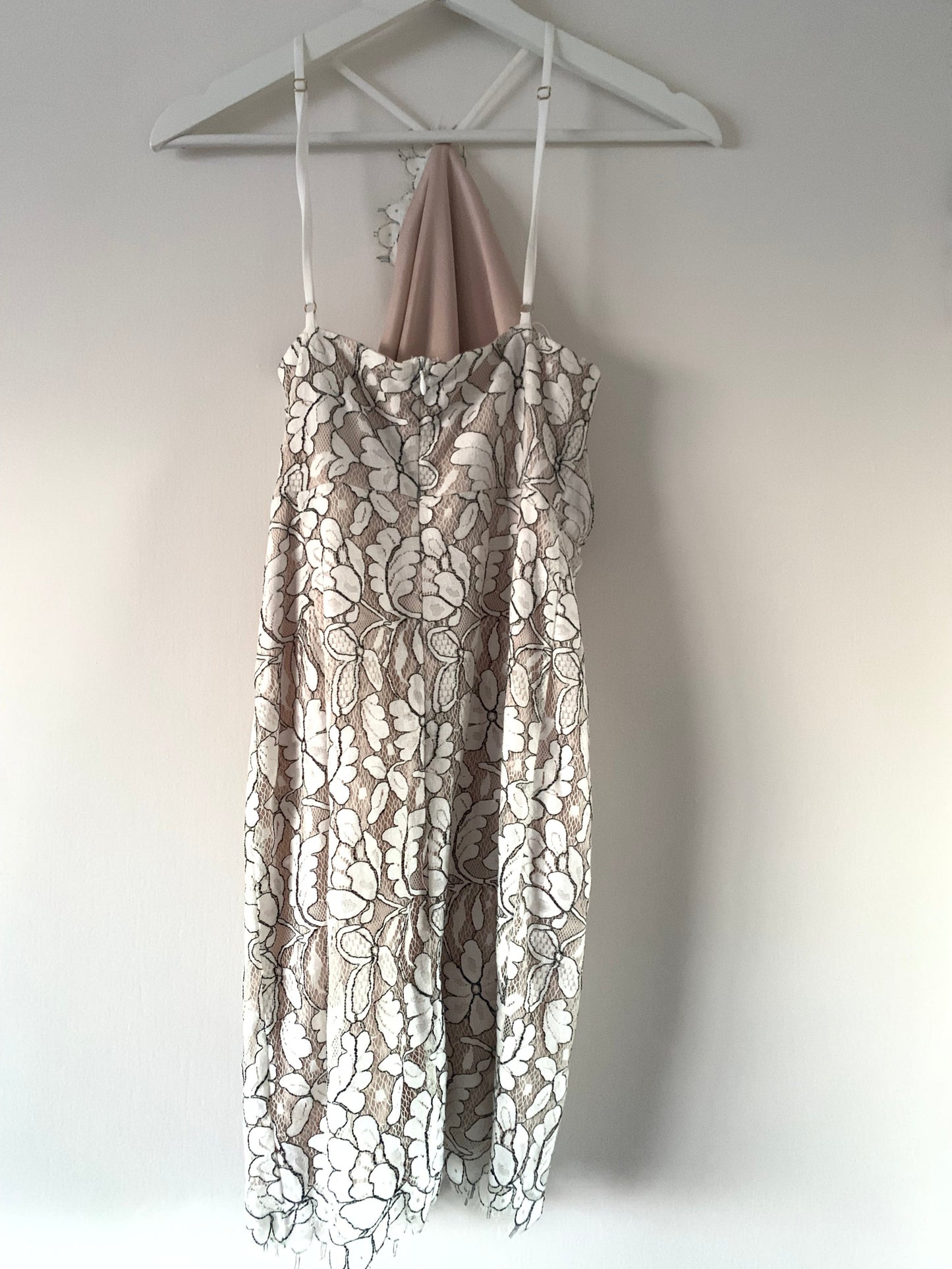Delicate Darling Beige and Ivory Lace Bodycon Dress