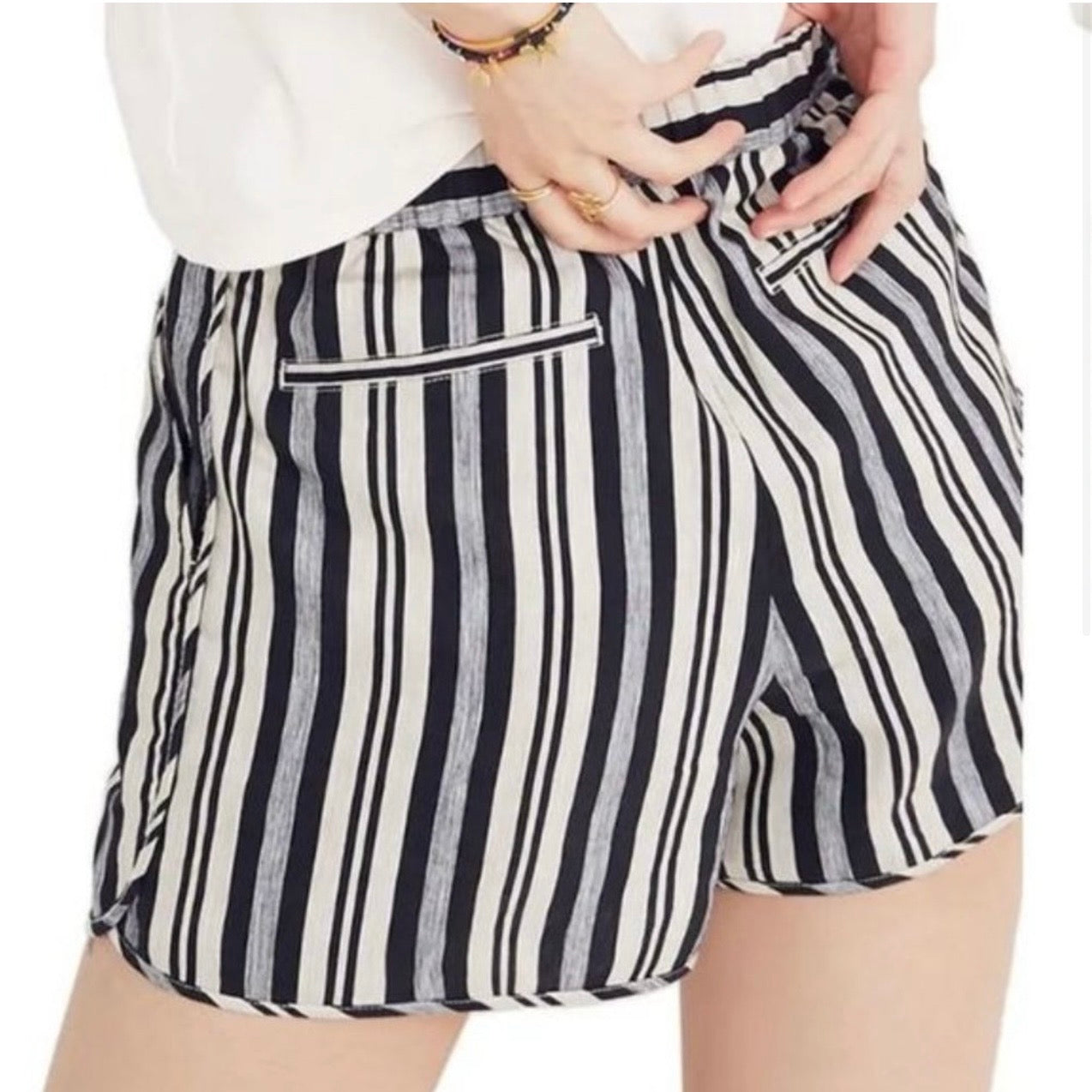 Linen Blend Evelyn Striped Shorts