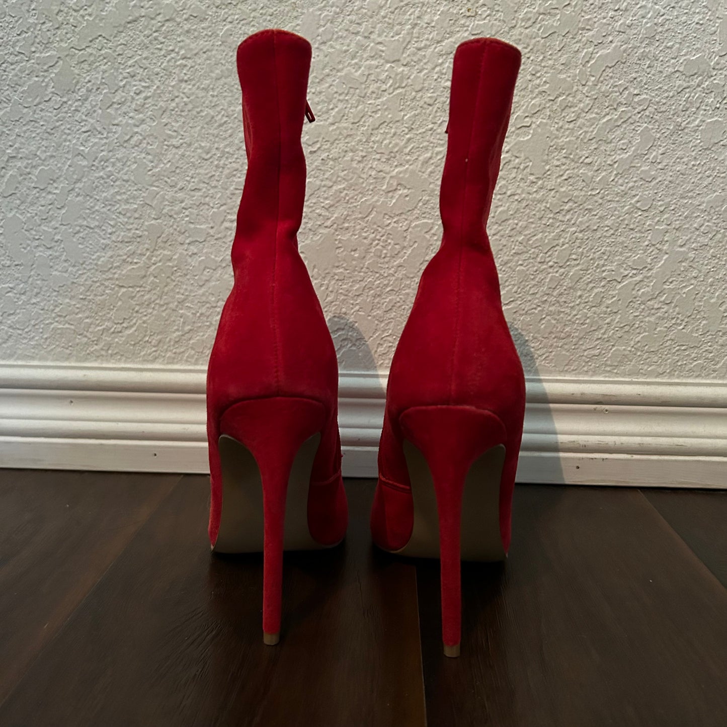 Wagner Stiletto-Heel Booties in Red