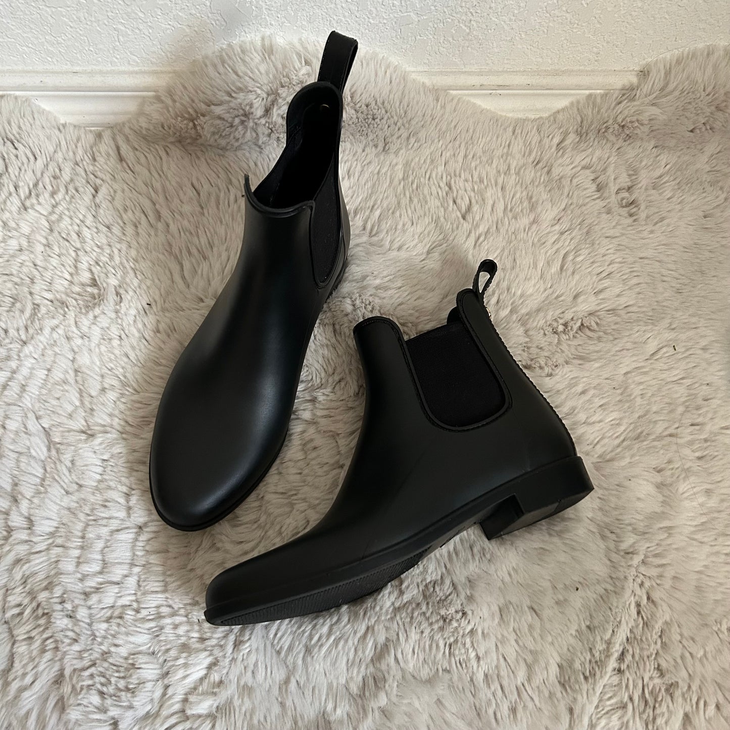 Tinsley Black Chelsea Rain Booties Boots