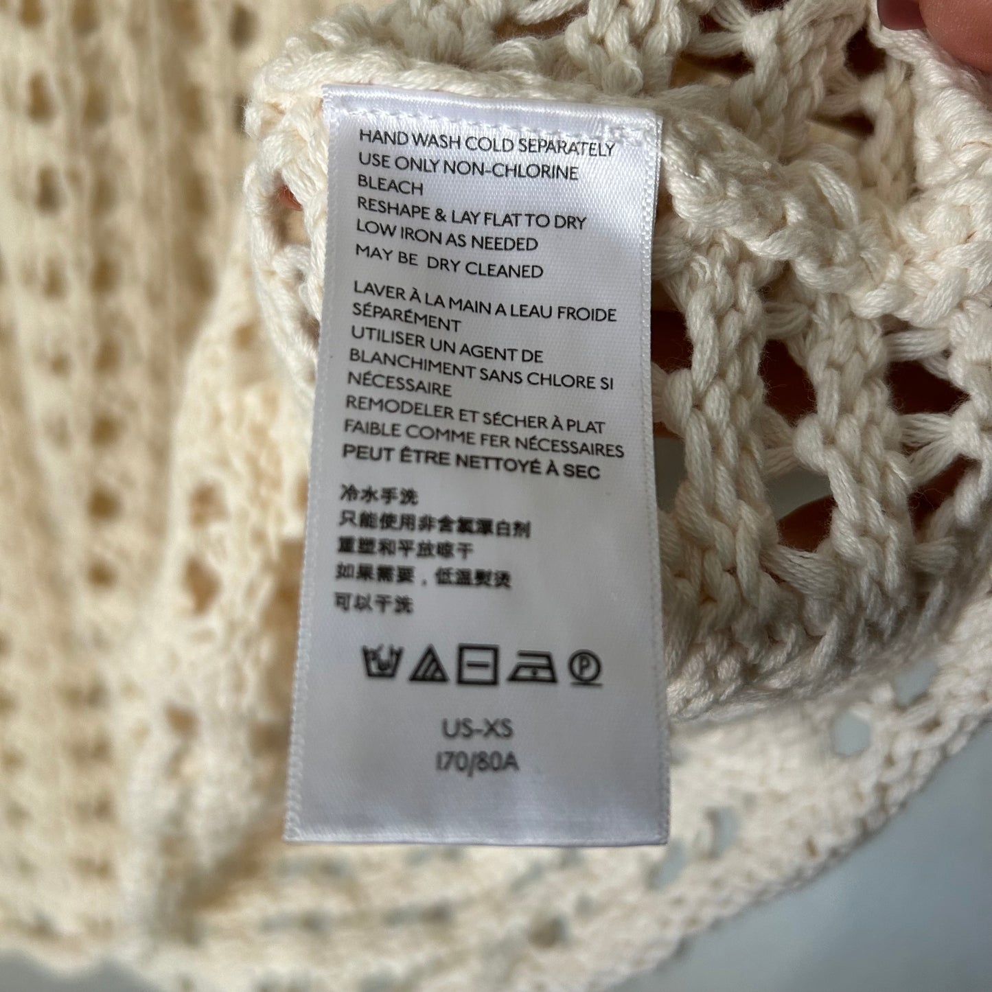 Cream Crochet Dress Mini Swim Cover Up Ivory White