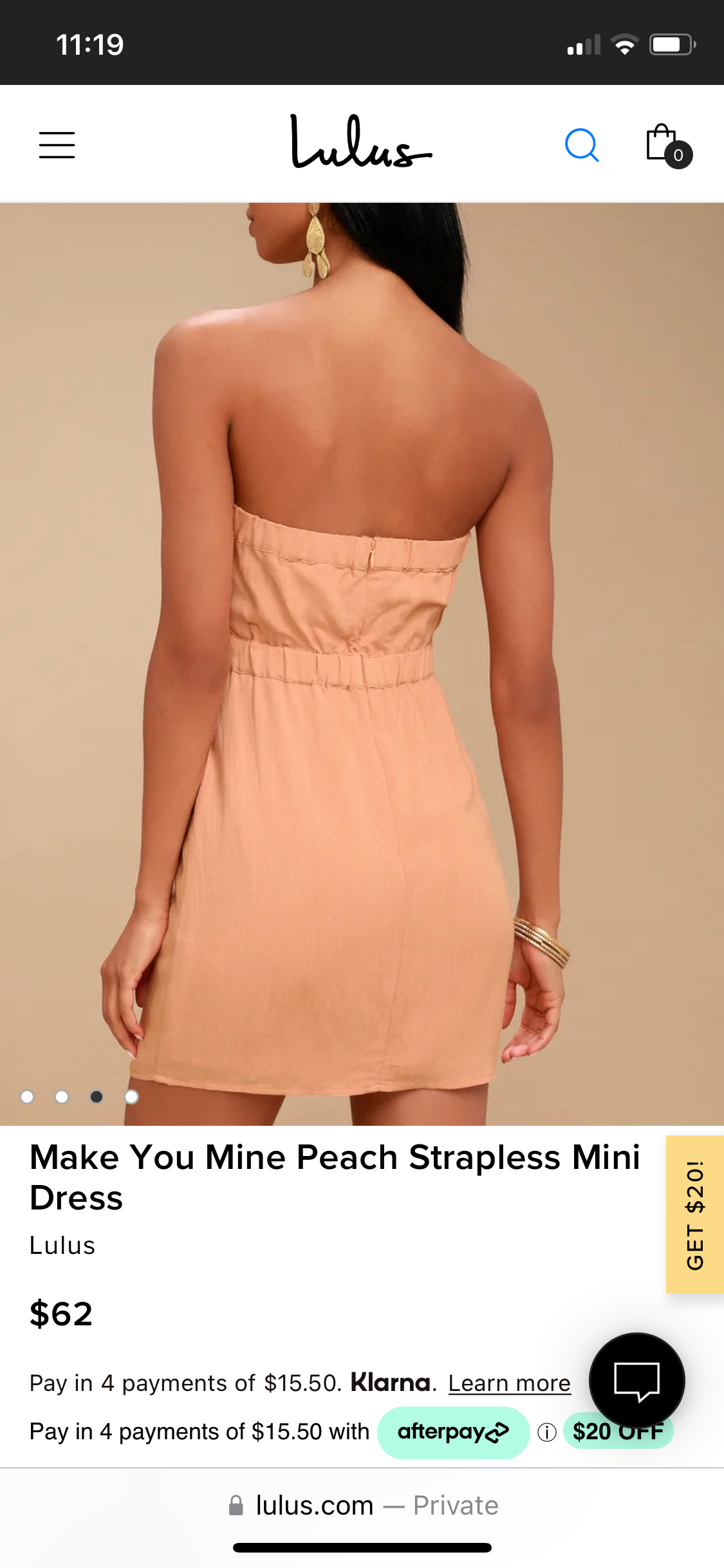 Make You Mine Peach Orange Strapless Mini Dress