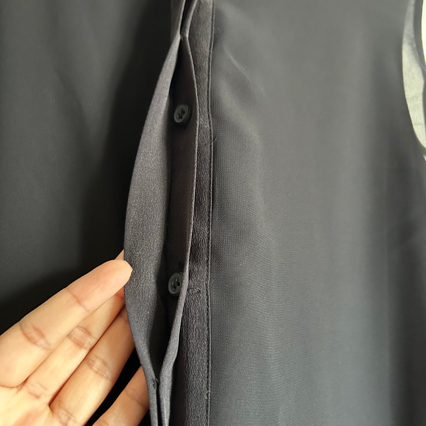 100% Silk Radial Black Sleeveless Tunic Dress
