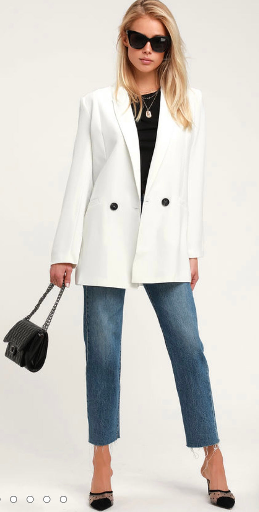 Imani White Oversized Blazer Double Breasted