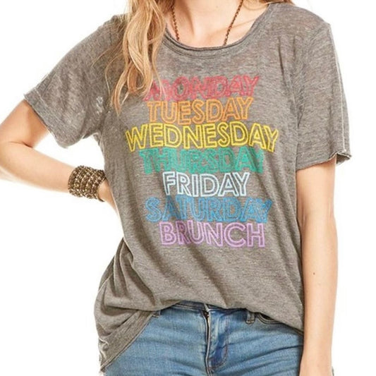 Rainbow Weekdays Brunch Pride Burnout Grey T Shirt
