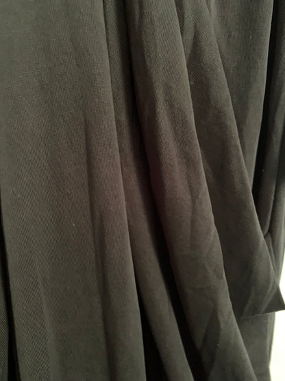 Black Drape Front Midi Dress