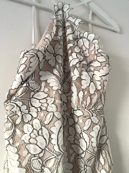 Delicate Darling Beige and Ivory Lace Bodycon Dress
