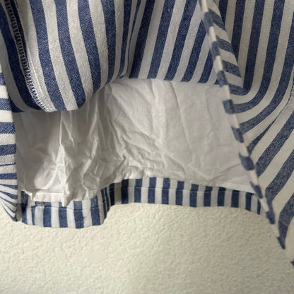 Seaside Skipper Blue Striped Off-the-Shoulder Mini Dress