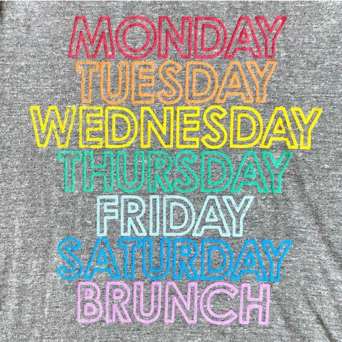 Rainbow Weekdays Brunch Pride Burnout Grey T Shirt