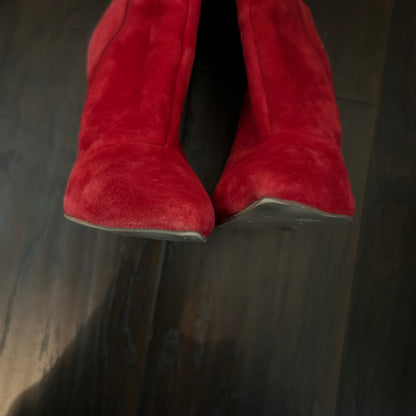 Wagner Stiletto-Heel Booties in Red