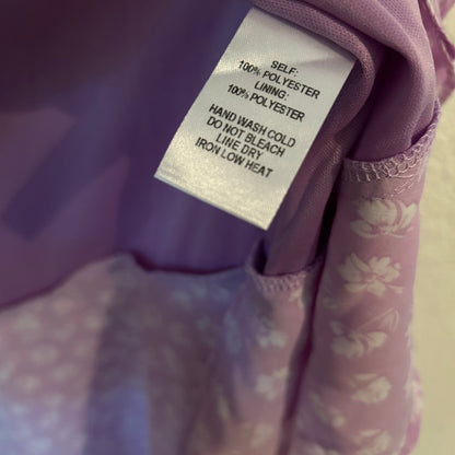 Cornelia Lavender Floral Print Ruffled Wrap Midi Dress Purple