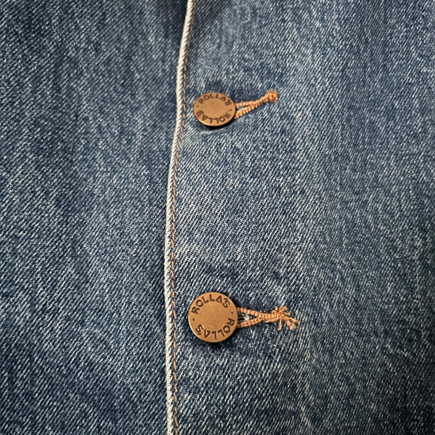 Denim Blue Knee-Length Button Up Pencil Skirt