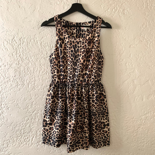 Leopard Print Skater Mini Dress