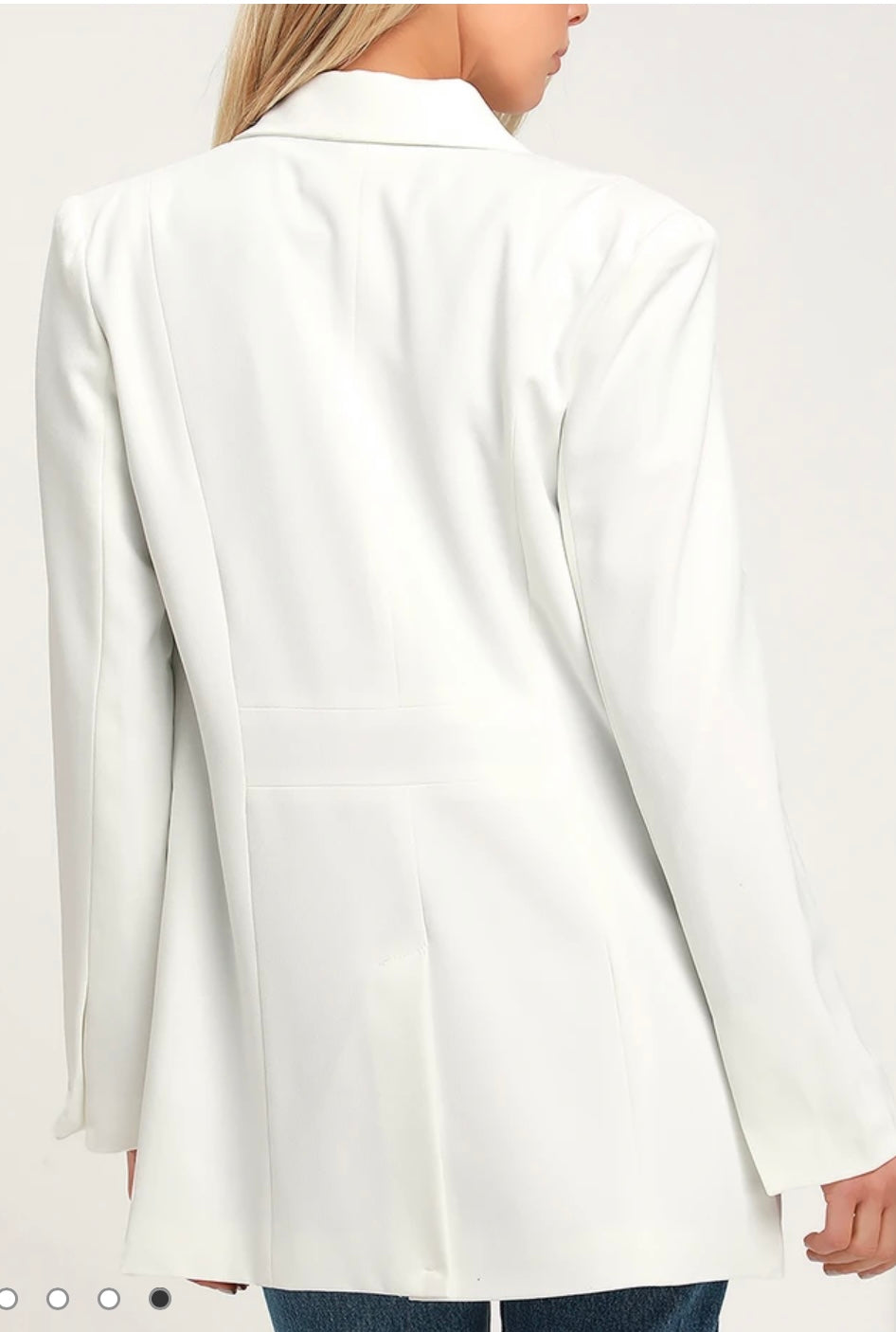 Imani White Oversized Blazer Double Breasted